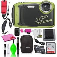 Fujifilm FinePix XP140 Waterproof Digital Camera (Lime Green) Accessory Bundle with 32GB SD Card + Small Camera Case + Floating Wrist Strap + Deluxe Cleaning Kit + More