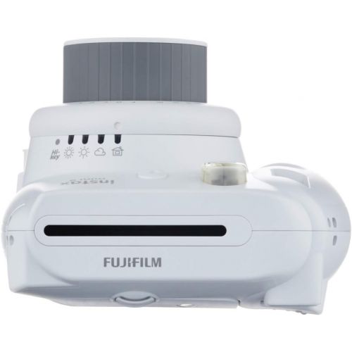 후지필름 Fujifilm instax Mini 9 Instant Camera (Smokey White) and instax Film Twin Pack (20 Exposures) Bundle