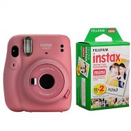 Fujifilm Instax Mini 11 Instant Film Camera, with Fujifilm instax Mini Instant Daylight Film Twin Pack, 20 Exposures (Flamingo Pink)