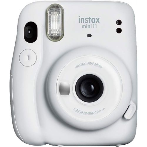 후지필름 Fujifilm Instax Mini 11 Instant Camera - Ice White (16654798) + Fujifilm Instax Mini Twin Pack Instant Film (60 Sheets) + Batteries + Case - Instant Camera Bundle