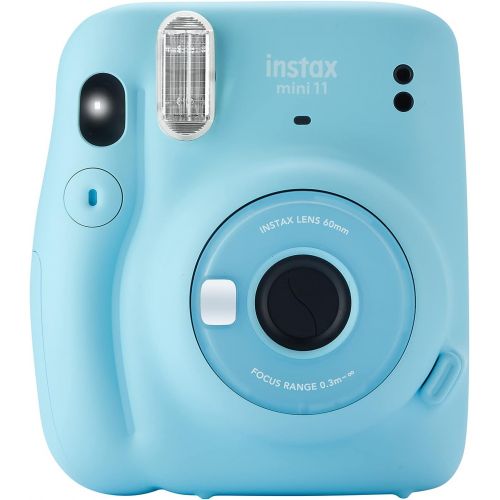 후지필름 FUJIFILM INSTAX Mini 11 Instant Film Camera Plus Instax Film and Accessories Stickers, Hanging Frames and Microfiber Cloth (Sky Blue)