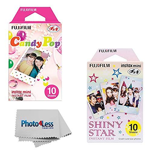 후지필름 Fujifilm Instax Mini Candy Pop Instant Film (10 Sheets) + Fujifilm Instax Mini Shiny Stars Instant Film (10 Sheets)