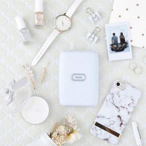 후지필름 Fujifilm Instax Mini Link Smartphone Printer (Ash White) + Fuji Instax Mini Film (40 Sheets) - Instax Mini Link Printer Bundle