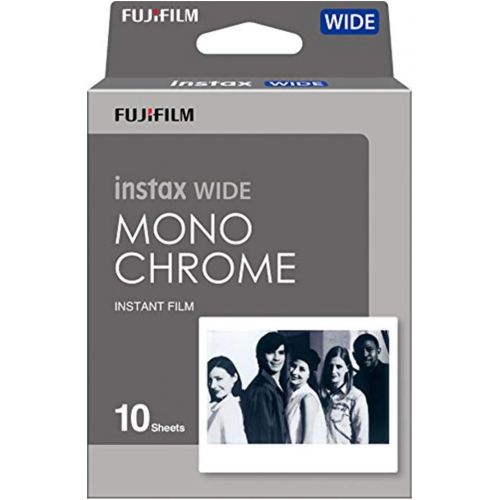 후지필름 Fujifilm Instax Wide Monochrome Instant Film X2 (20 Exposures) + Cleaning Cloth - Top Value Bundle