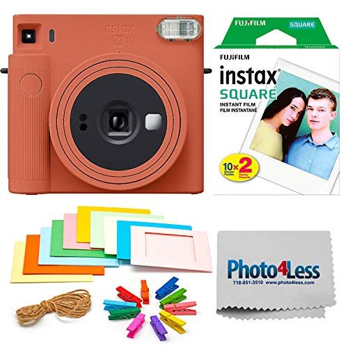 후지필름 Fujifilm Instax Square SQ1 Terracotta Orange Instant Camera + Fuji Instax Square Instant Film + Accessory Bundle