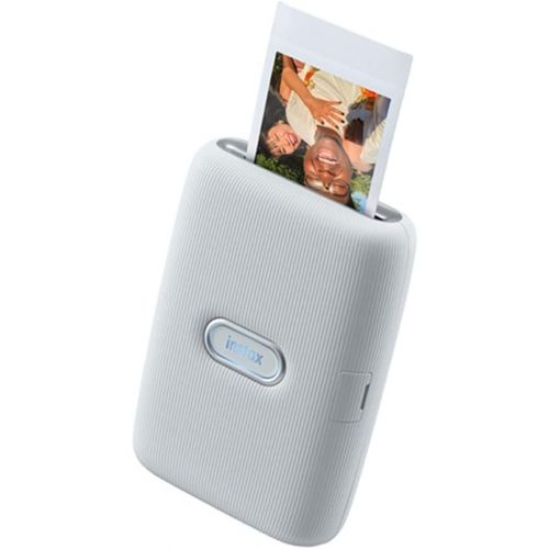 후지필름 Fujifilm Instax Mini Link Smartphone Printer - (Ash White) + 2X Fujifilm Instax Mini Twin Pack Instant Film (40 Sheets) + Protective Case for Fuji Link Printer