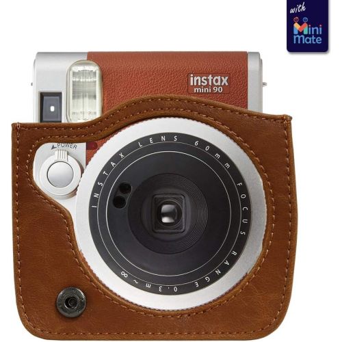 후지필름 Fujifilm Instax Mini 90 Neo Classic Instant Film Camera Brown with 20 Instant Film Accessory Bundle