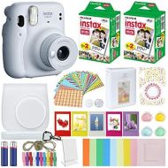 Fujifilm Instax Mini 11 Instant Camera + MiniMate Accessories Bundle + Fuji Instax Film Value Pack (40 Sheets) Accessories Bundle, Color Filters, Album, Frames (Ice White, Standard