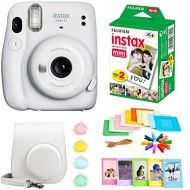 Fujifilm Instax Mini 11 Instant Camera + Instax Mini Twin Pack Film + Hanging Frames + Plastic Frames + Case + Close Up Filters - All Inclusive Bundle! (Ice White)