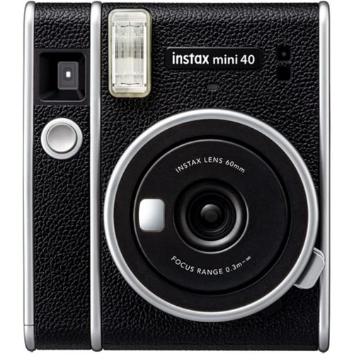 후지필름 Fujifilm Instax Mini 40 Instant Camera Black+ Fujifilm Instax Mini Twin Pack Instant Film 2 Packs (Total 40 Sheets)- Instant Camera Great Value Bundle!