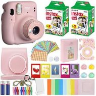 Fujifilm Instax Mini 11 Instant Camera + MiniMate Accessories Bundle + Fuji Instax Film Value Pack (40 Sheets) Accessories Bundle, Color Filters, Album, Frames (Blush Pink, Standar