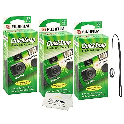 후지필름 Fujifilm QuickSnap Flash 400 Disposable 35mm Camera + Quality Photo Microfiber Cloth