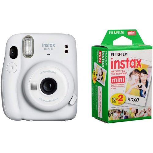 후지필름 Fujifilm Instax Mini 11 Instant Film Camera, Ice White - with Fujifilm instax Mini Instant Daylight Film Twin Pack, 20 Exposures