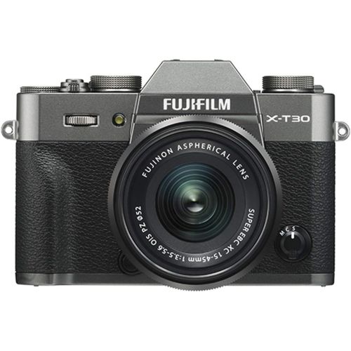 후지필름 Fujifilm X-T30 Mirrorless Digital Camera w/XC15-45mm F/3.5-5.6 OIS PZ Lens, Charcoal Silver