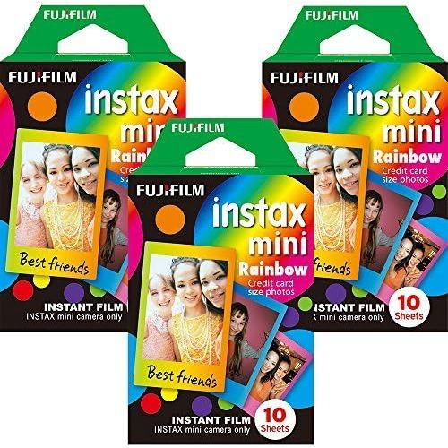 후지필름 Fujifilm Instax Mini Instant Rainbow Film, 10 Sheets, 3 Value Set