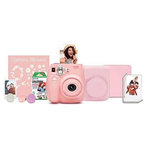 후지필름 FUJIFILM Instax Mini 7s Instant Camera Bundle - Light Pink