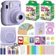 Fujifilm Instax Mini 11 Instant Camera + MiniMate Accessories Bundle + Fuji Instax Film Value Pack (40 Sheets) Accessories Bundle, Color Filters, Album, Frames (Lilac Purple, Stand