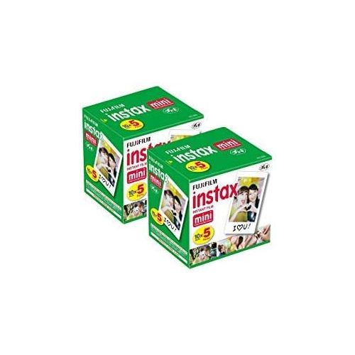 후지필름 Fujifilm Instax Mini Instant Film, 10 Sheets of 5 Pack × 2 (100 Sheets)