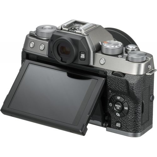 후지필름 Fujifilm X-T100 Mirrorless Digital Camera w/XC15-45mmF3.5-5.6 OIS PZ Lens - Dark Silver