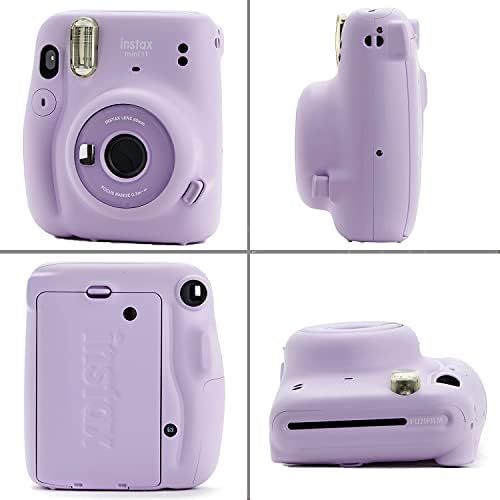 후지필름 Fujifilm Instax Mini 11 Instant Camera + Instax Mini Twin Pack Film + Hanging Frames + Plastic Frames + Case + Close Up Filters - All Inclusive Bundle! (Lilac Purple)