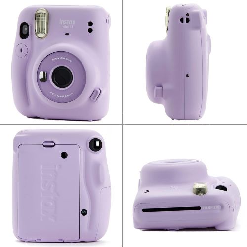 후지필름 Fujifilm Instax Mini 11 Instant Camera + Instax Mini Twin Pack Film + Hanging Frames + Plastic Frames + Case + Close Up Filters - All Inclusive Bundle! (Lilac Purple)