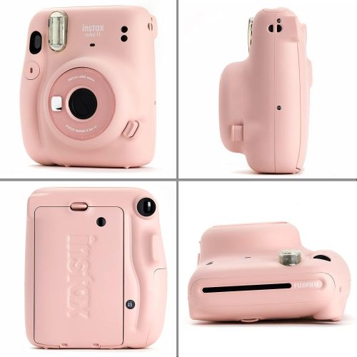 후지필름 Fujifilm Instax Mini 11 Instant Camera + Instax Mini Twin Pack Film + Hanging Frames + Plastic Frames + Case + Close Up Filters - All Inclusive Bundle! (Blush Pink)