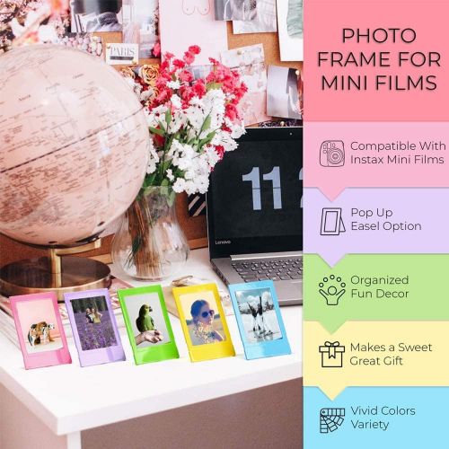 후지필름 Fujifilm Instax Mini 11 Instant Camera + Instax Mini Twin Pack Film + Hanging Frames + Plastic Frames + Case + Close Up Filters - All Inclusive Bundle! (Ice White)