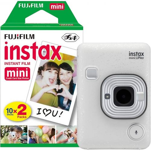 후지필름 Fujifilm Instax Mini LiPlay Hybrid Stone White Instant Camera inc 20 Shots