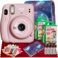 Fujifilm INSTAX Mini 11 Instant Film Camera (Blush Pink) with Accessory Case, Instax Mini Twin Film (20 Exposures), and Accessories Bundle