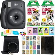Fujifilm Instax Mini 11 Instant Camera - Charcoal Grey (16654786) + 2X Fujifilm Instax Mini Twin Pack Instant Film (40 Sheets) + Protective Case + Photo Album - Instax Mini 11 Acce