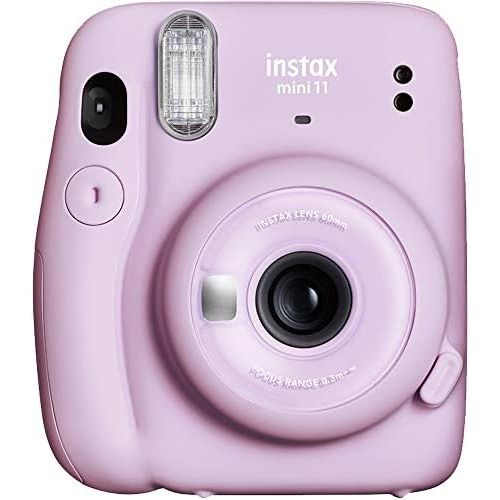 후지필름 Fujifilm Instax Mini 11 Instant Camera - Lilac Purple (16654803) + Fujifilm Instax Mini Twin Pack Instant Film (16437396) + Single Pack Rainbow Film + Case + Travel Stickers