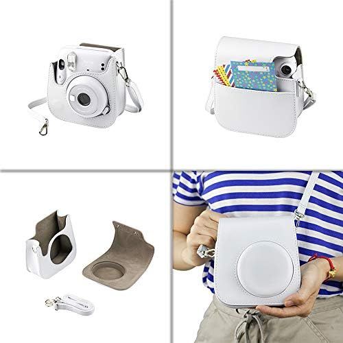 후지필름 Fujifilm Instax Mini 11 Instant Camera - Ice White (16654798) + 2X Fujifilm Instax Mini Twin Pack Instant Film (40 Sheets) + Protective Case + Photo Album - Instax Mini 11 Accessor