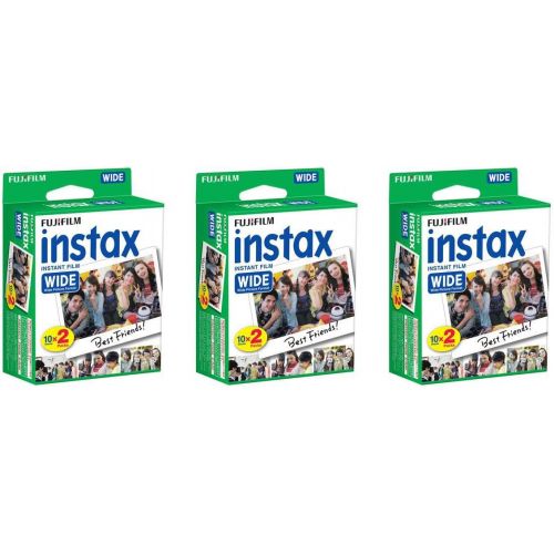 후지필름 Fujifilm Instax Wide 300 Instant Film Camera + instax Wide Instant Film, 60 Sheets + Extra Accessories