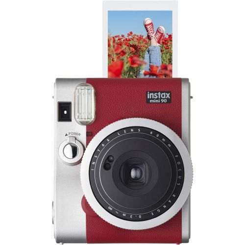후지필름 Fujifilm Instax Mini 90 Neo Classic Camera, Instant Film Camera, USA - Red