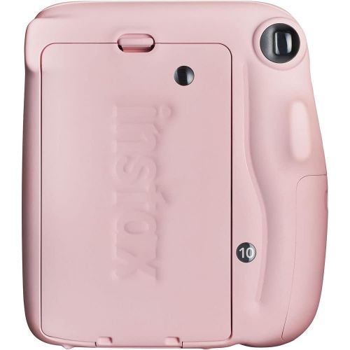 후지필름 Fujifilm Instax Mini 11 Instant Camera (Blush Pink) (16654774) Essential Bundle -Includes- (40) Instax Mini Instant Films + Carrying Case + Batteries + Neck Strap