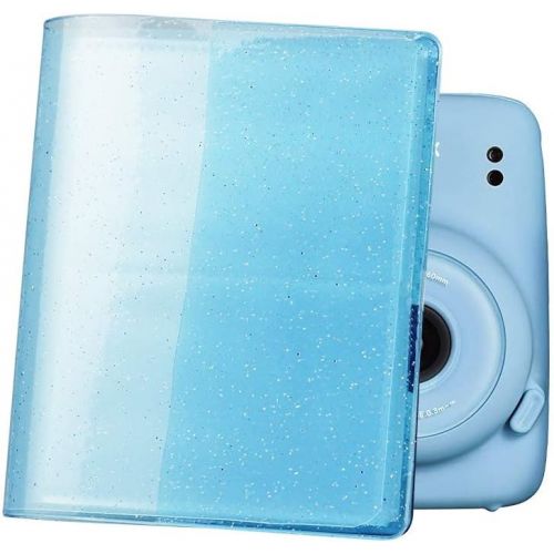 후지필름 Fujifilm Instax Mini 11 Instant Camera - Sky Blue (16654762) 2X Fujifilm Instax Mini Twin Pack Instant Film (40 Sheets) + Protective Case + Photo Album - Instax Mini 11 Accessory G