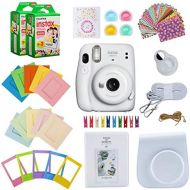 Fujifilm Instax Mini 11 Instant Camera (Ice White) Bundle with Case, 2X Fuji Instax Mini Instant Film Twin Pack - 40 Sheets (White), Color Filters, Stickers, Frames, Photo Album an