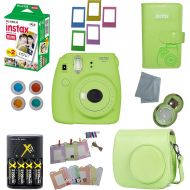 Fujifilm Instax Mini 9 Instant Camera ? 10 Pack Accessory Camera Bundle ? 20 Instax Film ? Camera Case ? Instax leather Album - 4 AA Rechargeable Batteries & Charger - And Much Mor
