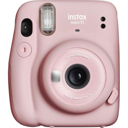 후지필름 Fujifilm Instax Mini 11 Instant Camera (Blush Pink) (16654774) Deluxe Bundle -Includes- (20) Instax Mini Instant Films + Carrying Case + Batteries + Neck Strap