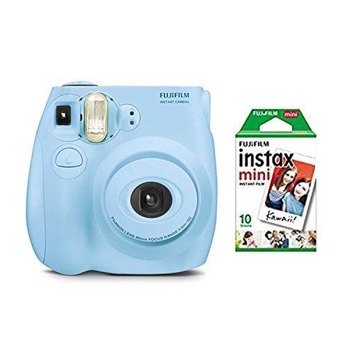 후지필름 fujifilm instax Mini 7s Light Blue + 10 Exposures Instant Film Camera (New)