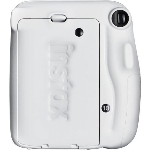 후지필름 Fujifilm Instax Mini 11 Instant Camera (Ice White) (16654798) Essential Bundle -Includes- (40) Instax Mini Instant Films + Carrying Case + Batteries + Neck Strap