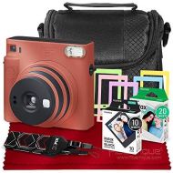 Fujifilm Instax SQ1 Instant Camera (Terracotta Orange) w/ Deluxe Accessories Bundle w/Padded Carrying Case, Instax Square Instant Film (20 Exposures), Square Black Instant Film (10