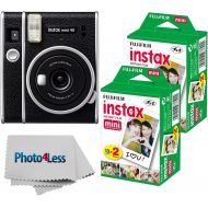 Fujifilm Instax Mini 40 Instant Camera Black+ Fujifilm Instax Mini Twin Pack Instant Film 2 Packs (Total 40 Sheets)- Instant Camera Great Value Bundle!