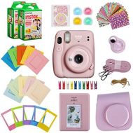 Fujifilm Instax Mini 11 Instant Camera (Blush Pink) Bundle with Case, 2X Fuji Instax Mini Instant Film Twin Pack - 40 Sheets (White), Color Filters, Stickers, Frames, Photo Album a