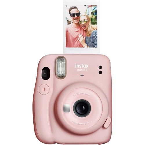 후지필름 Fujifilm Instax Mini 11 Instant Camera (Blush Pink) Bundle with Case, 2X Fuji Instax Mini Instant Film Twin Pack - 40 Sheets (White), Color Filters, Stickers, Frames, Photo Album a