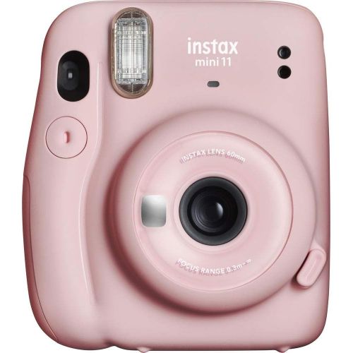 후지필름 Fujifilm Instax Mini 11 Instant Camera (Blush Pink) Bundle with Case, 2X Fuji Instax Mini Instant Film Twin Pack - 40 Sheets (White), Color Filters, Stickers, Frames, Photo Album a