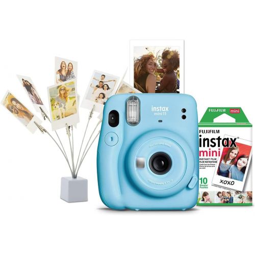후지필름 Fujifilm instax Mini 11 Instant Camera (Sky Blue) Bundle (3 Items)