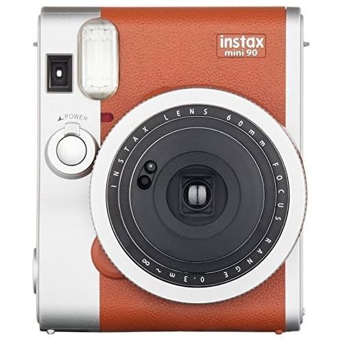 후지필름 Fujifilm Instax Mini 90 Neo Classic Instant Film Camera (Brown) + Fuji Instax Film Twin Pack (20PK) + Accessories Kit/Bundle + Fitted Case + 4 Filter Lens + Frames + Photo Album +