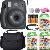 Fujifilm Instax Mini 11 Instant Camera (Charcoal Gray) (16654786) Best-Value Bundle -Includes- (60) Instax Mini Instant Films + Carrying Case + Batteries + Neck Strap
