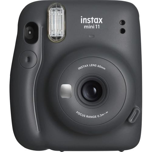 후지필름 Fujifilm Instax Mini 11 Instant Camera (Charcoal Gray) (16654786) Best-Value Bundle -Includes- (60) Instax Mini Instant Films + Carrying Case + Batteries + Neck Strap